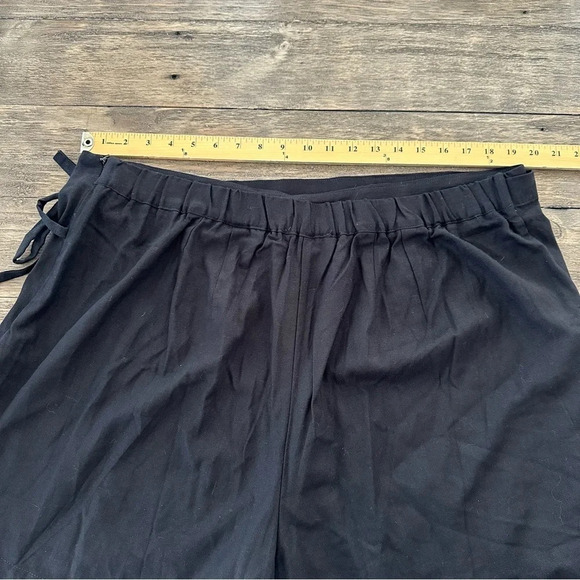 NWT Eloquii size 20 Black Linen Blend Skirted Shorts Tie Front Summer New - Picture 4 of 6